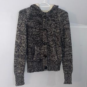 Knitted Sweater + Sherpa Hood